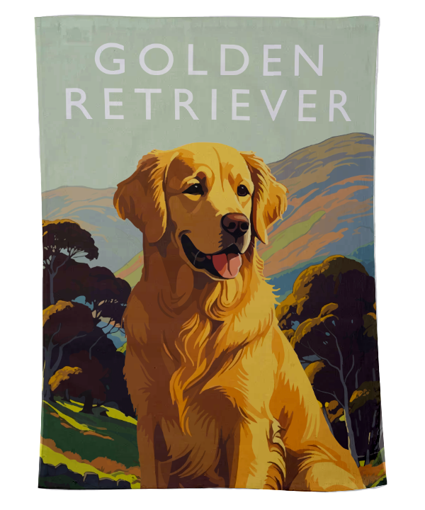 Golden Retriever Tea Towel