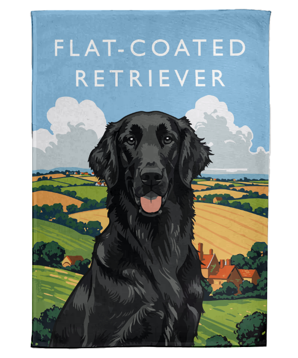 Flat-Coated Retriever Tea Towel