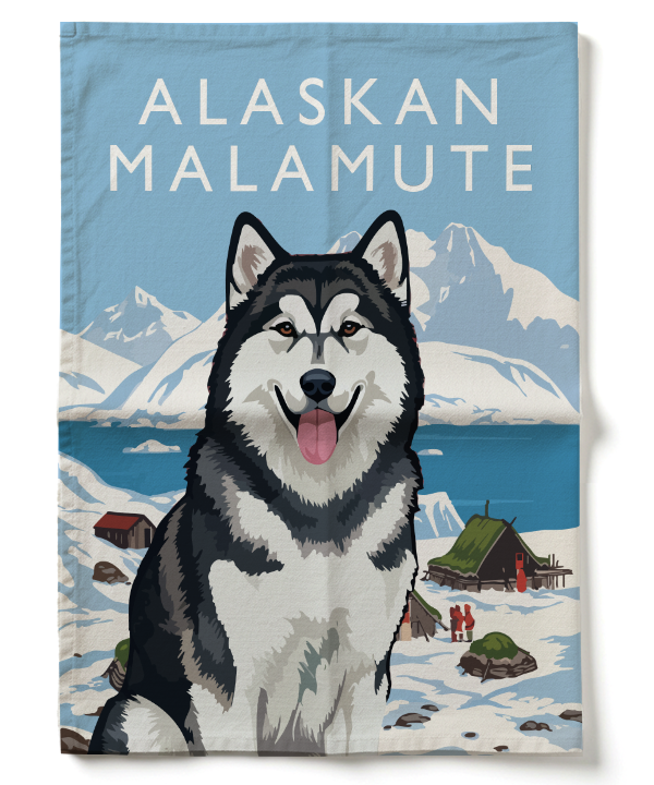 Alaskan Malamute Tea Towel