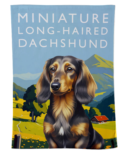 Miniature Dachshund (Long Haired) Tea Towel
