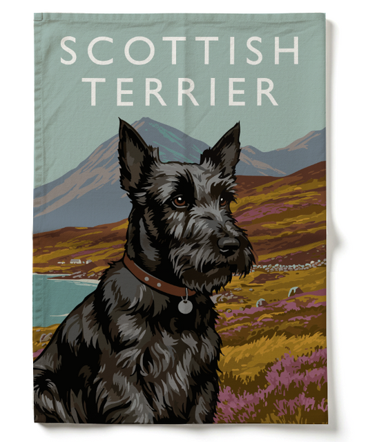 Scottish Terrier Tea Towel