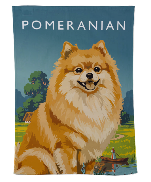 Pomeranian Tea Towel