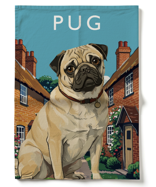 Pug Tea Towel
