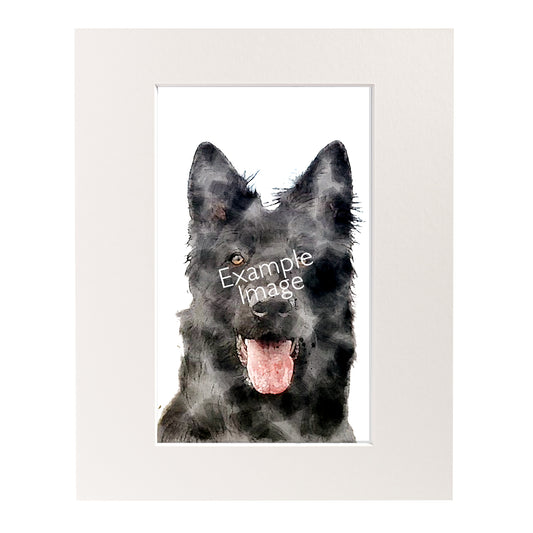 Personalised Watercolour Effect Pet Portrait (Mounted Print)