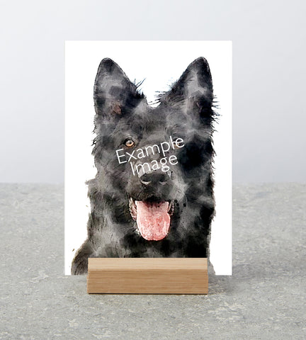 Personalised Watercolour Effect Pet Portrait (Gallery Board & Stand)