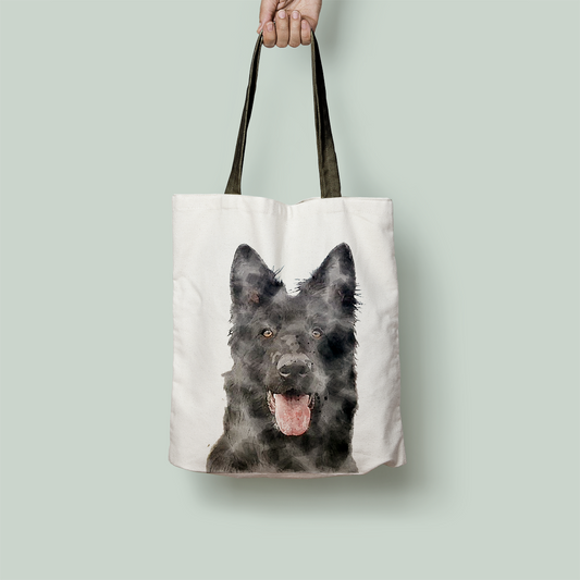 German Shepherd (Black) Canvas Tote Bag