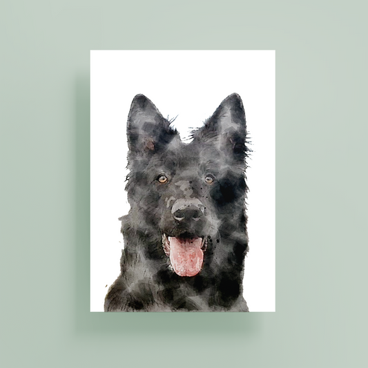 German Shepherd (Black) Fine Art Print