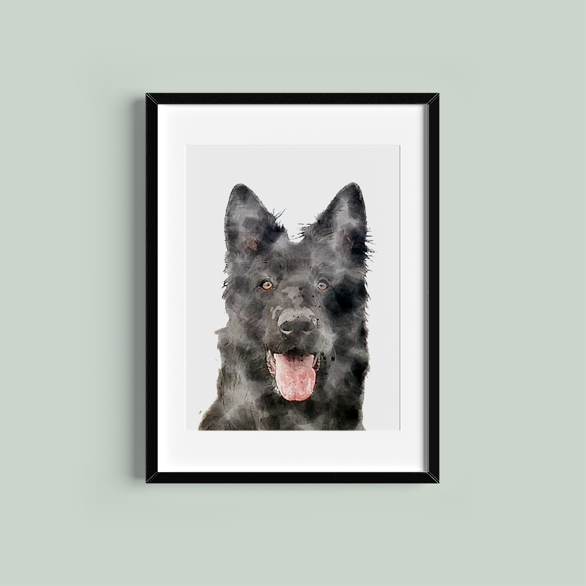 German Shepherd (Black) Framed Print