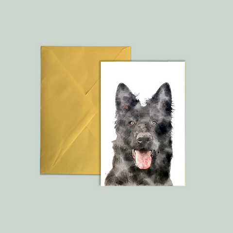 German Shepherd (Black) Greeting Cards