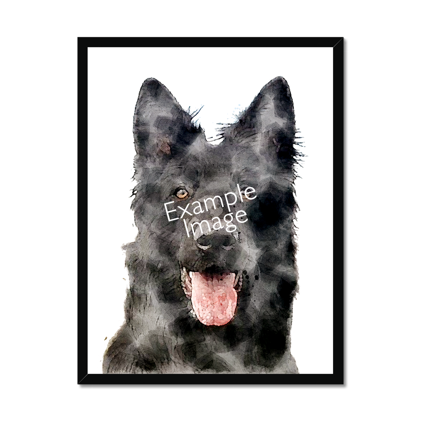 Personalised Watercolour Effect Pet Portrait (Framed Print)