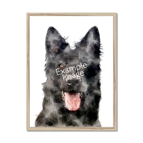Personalised Watercolour Effect Pet Portrait (Framed Print)