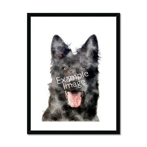 Personalised Watercolour Effect Pet Portrait (Framed & Mounted Print)