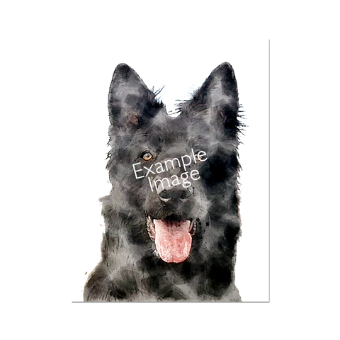 Personalised Watercolour Effect Pet Portrait (Rolled Print)