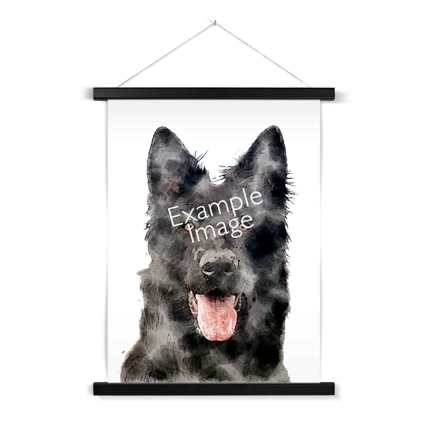 Personalised Watercolour Effect Pet Portrait (Poster Hanger)