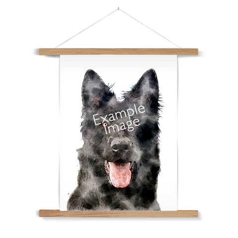 Personalised Watercolour Effect Pet Portrait (Poster Hanger)