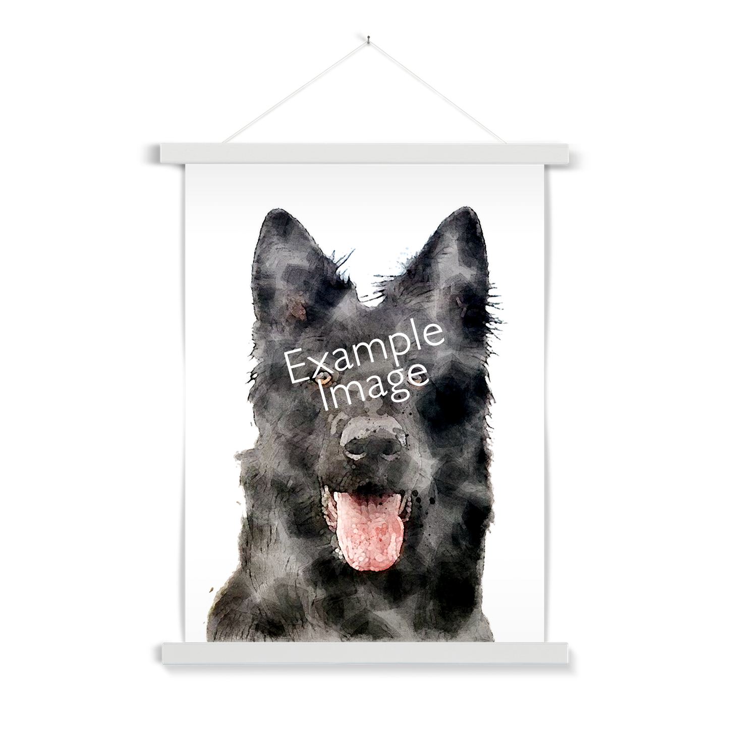 Personalised Watercolour Effect Pet Portrait (Poster Hanger)