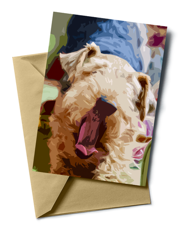 Yawning Welsh Terrier 6 x 4 Greetings Cards